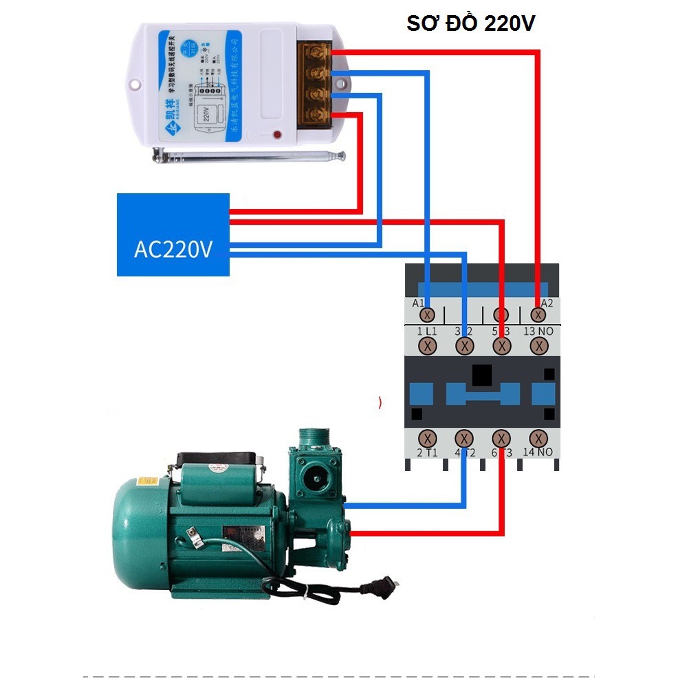 Công Tắc Điều Khiển Từ Xa 1km 5kw ĐIỆN 380V