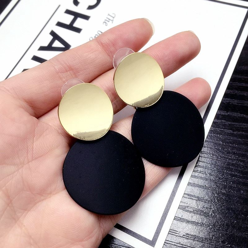 [Bán Chạy] Bông Tai Hình Tròn Lớn Phong Cách Hàn Quốc Thời Trang Cho Nữ