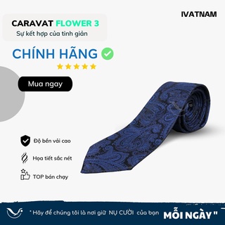Cà vạt nam họa tiết hoa xanh độc quyền đẳng cấp IVATNAM siêu nhẹ , cao cấp về chất lượng , thu hút mọi góc nhìn