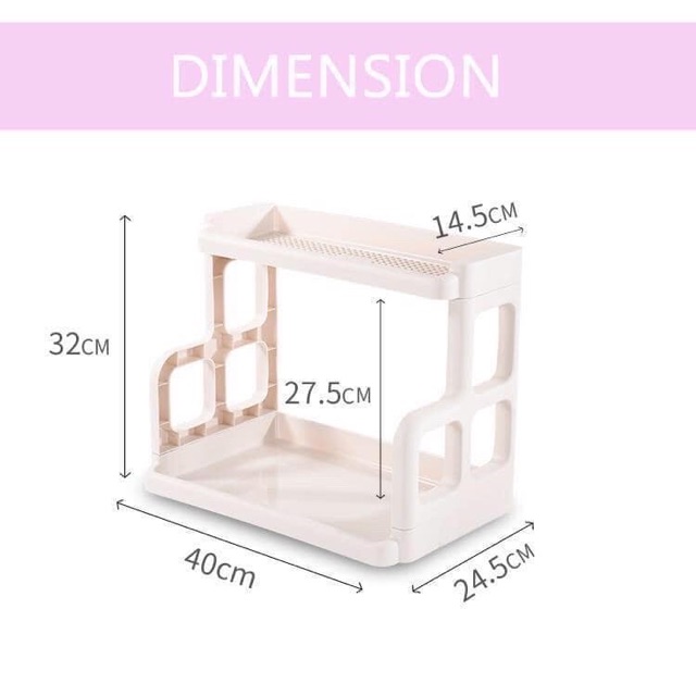 Kệ gia vị chữ H nhựa Việt Nhật (5566), kệ đựng đồ nhà tắm, úp chén bát 2 tầng đa năng tiện ích