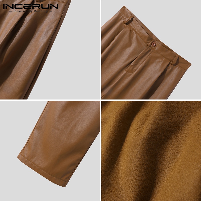 Quần dài INCERUN ống suông rộng phong cách Hàn Quốc dành cho nam