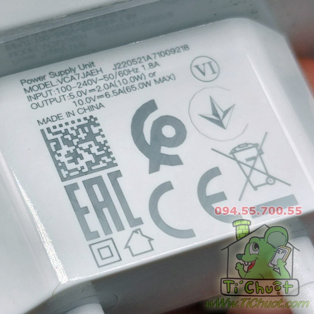 Sạc Nhanh Warp Charge 65W CỔNG USB-A OnePlus 9RT/ NORD 2 / CE 2 5G ZIN