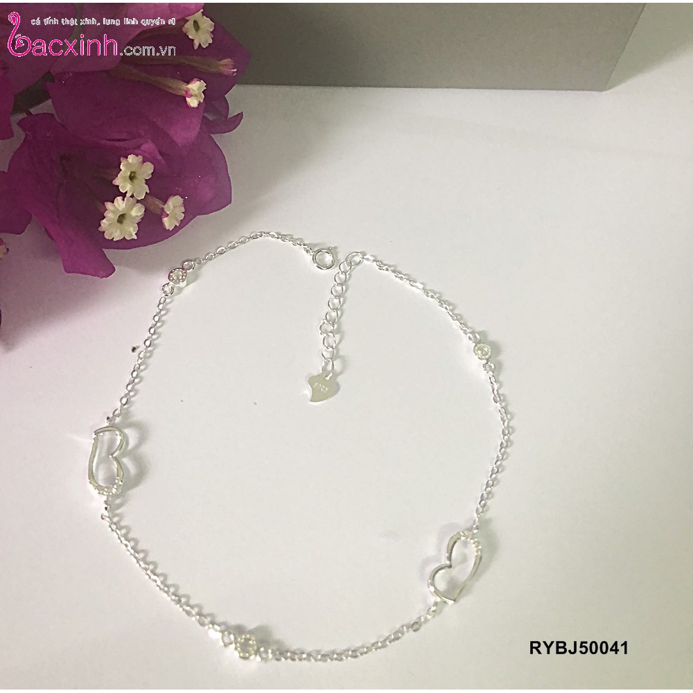 Lắc chân bạc Ý 925 Bạc xinh Huệ Ngân - Trái tim yêu thương RYBJ50041 | BigBuy360 - bigbuy360.vn