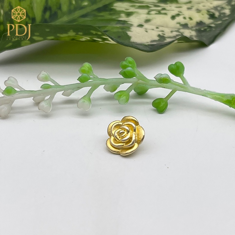 Charm hoa hồng bạc si vàng - Trang sức PDJ