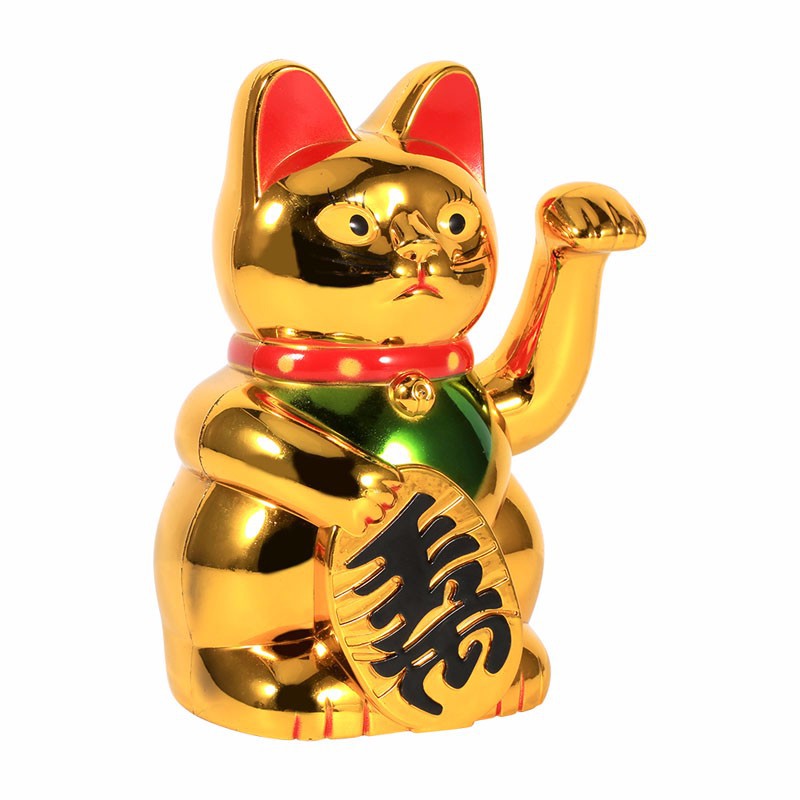 Mèo vàng thần tài vẫy tay phong thủy