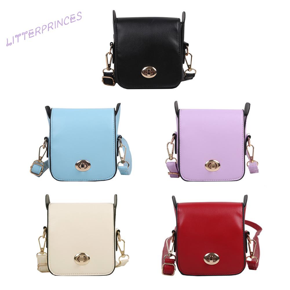 Litterprinces Retro Women Pure Color Shoulder Crossbody Bag Ladies PU Leather Small Purse