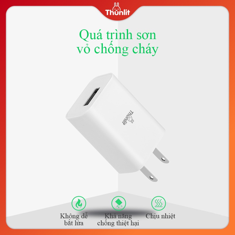 Củ sạc Thunlit USB 5W 5V/1A sạc nhanh cho điện thoại quạt đèn ngủ