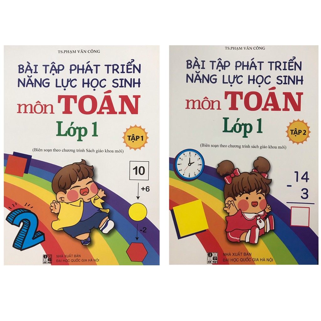 Sách Combo bài tập phát triển năng lực học sinh môn Toán lớp 1 tập 1 + tập 2