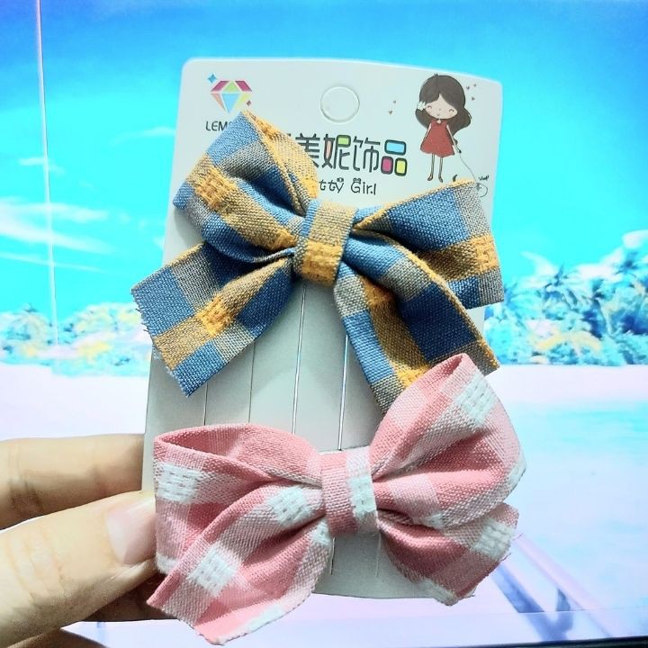 Combo 2 Kẹp Tóc Mái Nơ Cute Dễ Thương Cho Bạn Gái Bé Gái