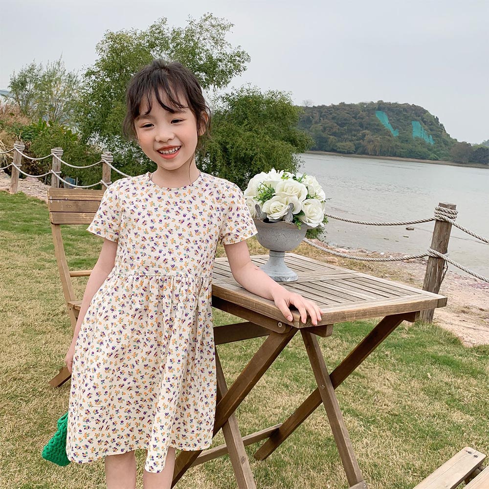 BEAR LEADER Đầm Công Chúa In Hoa Thời Trang Mùa Hè Cho Bé Gái 2-7 Tuổi