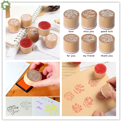 Con Dấu Gỗ Tròn In Chữ Thank You Cổ Điển