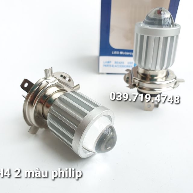 Đèn pha led bi cầu H4 2 màu philip sáng mạnh