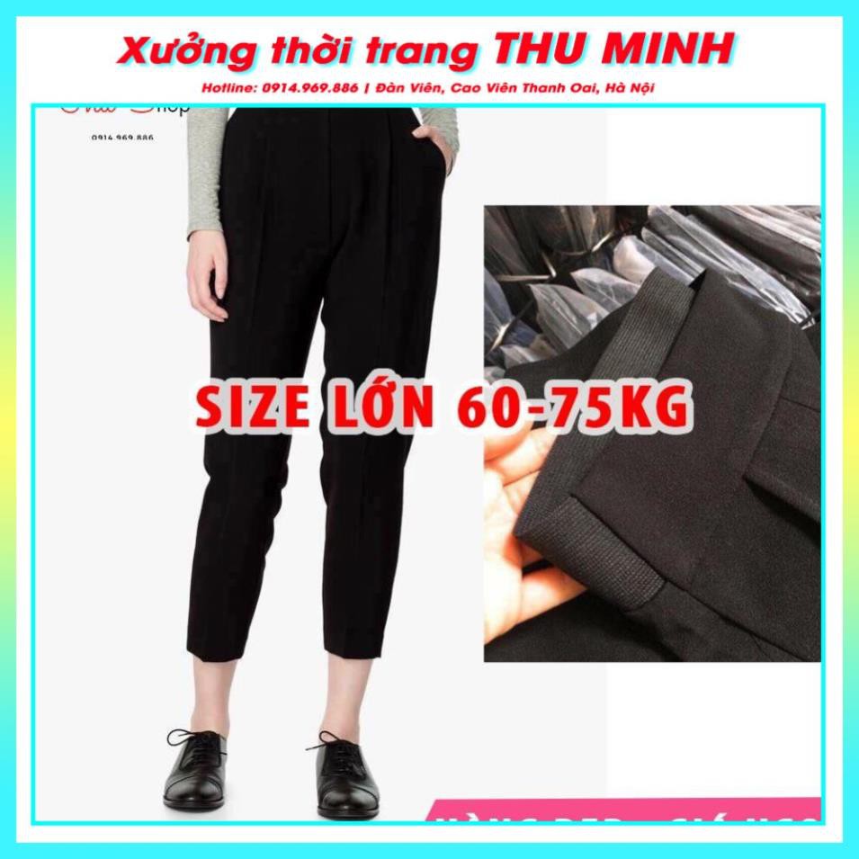 Quần Baggy Tây size lớn cạp chun sau co dãn thoải mái B35 Q2D04