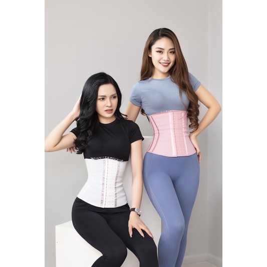 Đai Nịt Bụng SLIMMING SHAPER 3 Màu Xanh Hồng Trắng- Latex hồng