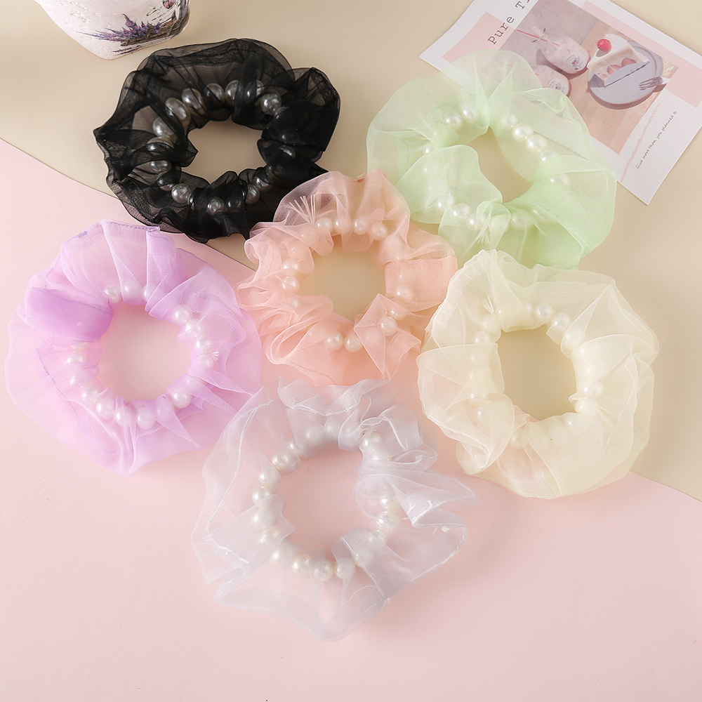 Dây Buộc Tóc Đính Ngọc Trai Giả Thời Trang Cho Nữ