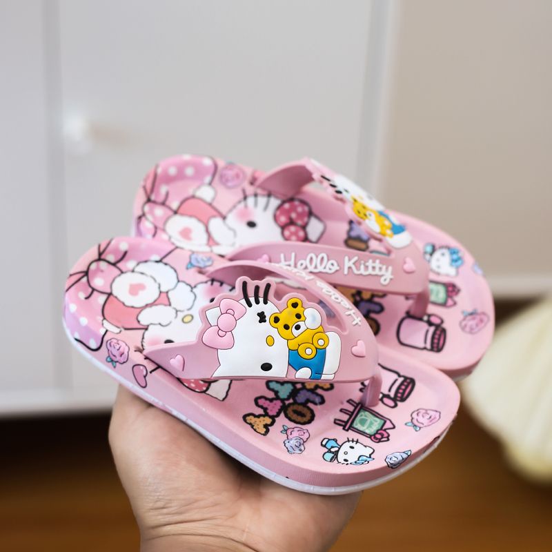 Mùa hè mới trẻ em kẹp ngón chân kéo bé trai và bé gái cao su dễ thương mềm mại dưới đáy dép đi biển không trơn trượt dép xỏ ngón trong dép đi trong nhà trẻ em lớn dép dễ thương