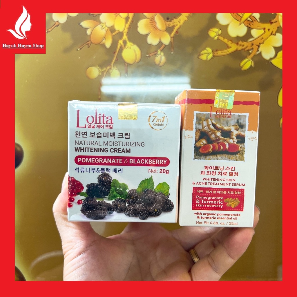 Combo Kem Lolita 7 in 1 và serum Lolita  đánh bay mụn, nám Hàn Quốc mẫu mới hộp lớn 20g