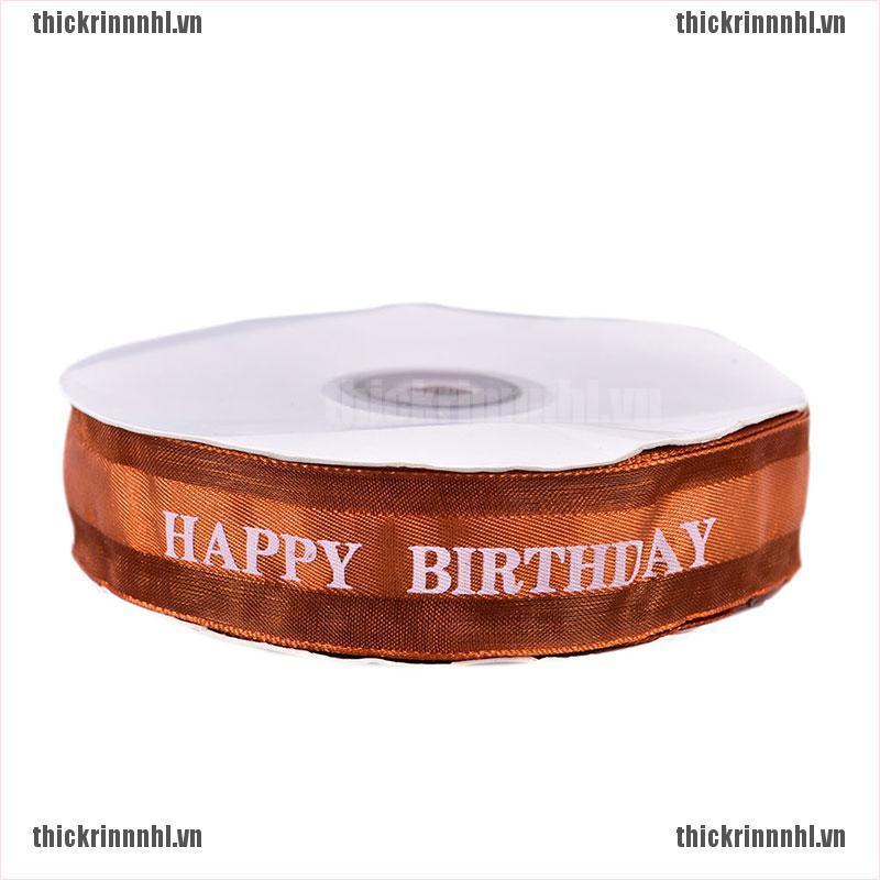 <Hot~new>Polyester Ribbon Cake Shop Baking Printed Happy Birthday Packaging Gift DIY