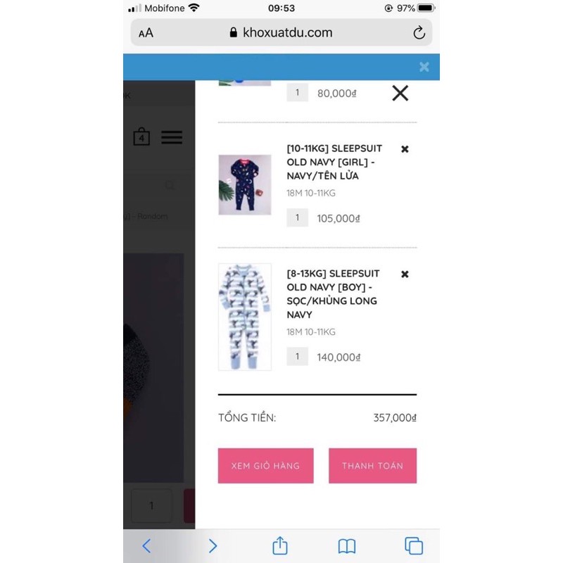 Thanh lý sleepsuit old navy kéo khoá new | BigBuy360 - bigbuy360.vn