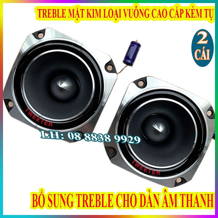 COMBO 2 LOA TREBLE PIONER MẶT SẮT VUÔNG + 2 TỤ 2.2MF 250V CAO CẤP - GIÁ 2 LOA