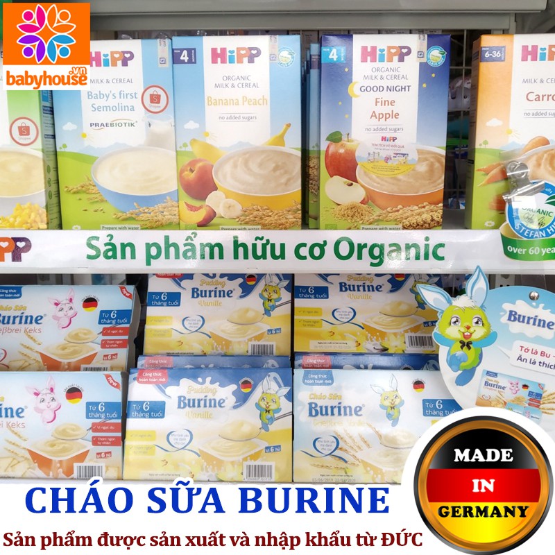 Cháo sữa Burine đủ vị | chính hãng | date mới nhất [1 Lốc 6 Hủ]