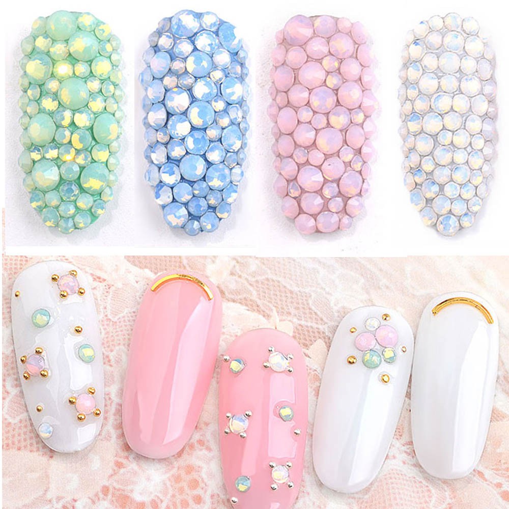 Gói hạt đá Opal 3D nhiều màu sắc trang trí móng nghệ thuật
