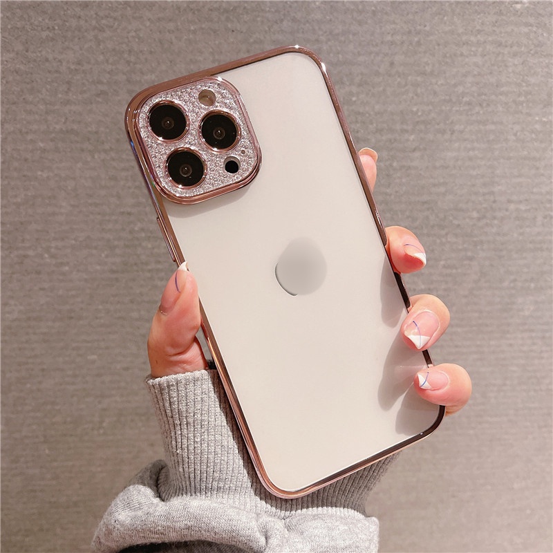 Ốp Điện Thoại Mạ Điện Bảo Vệ Ống Kính Máy Ảnh Cho iPhone 13 12 11 Pro Max i13 i11