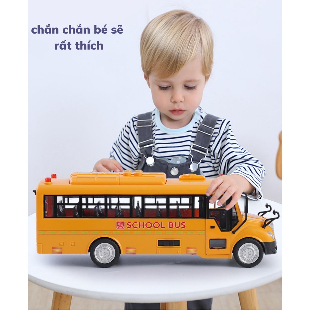 Đồ Chơi Ô Tô Mô Hình Xe Buýt Bus Cho Trẻ Em Mở Các Cửa, Có Đèn, Âm Thanh Và Hành Khách-Đồ Chơi Cho Bé Thỏa Sức Sáng Tạo