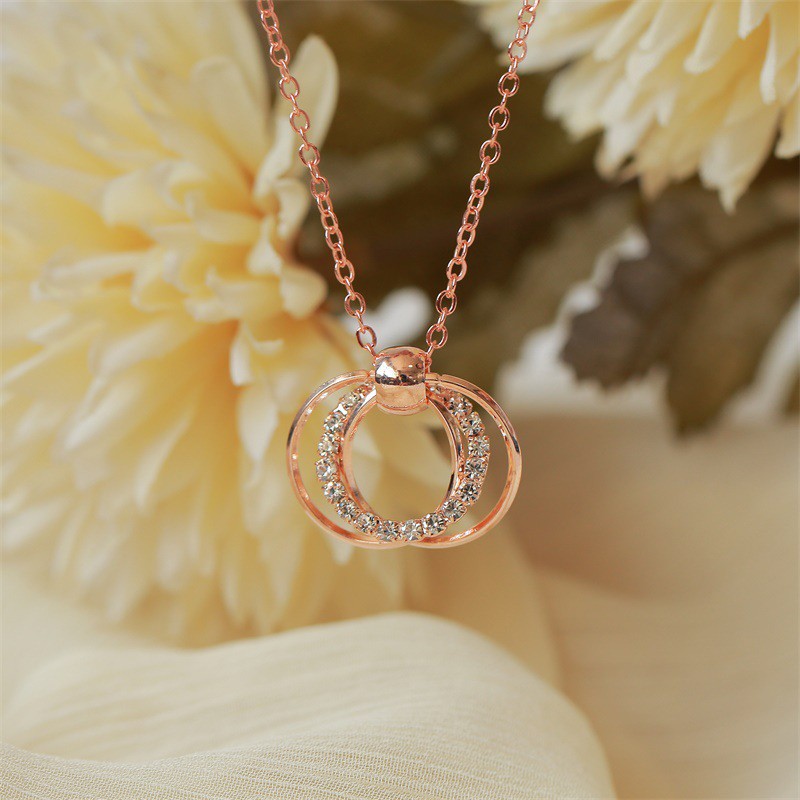 Dây Chuyền Hợp Kim Hình Tròn Đính Đá Tinh Tế