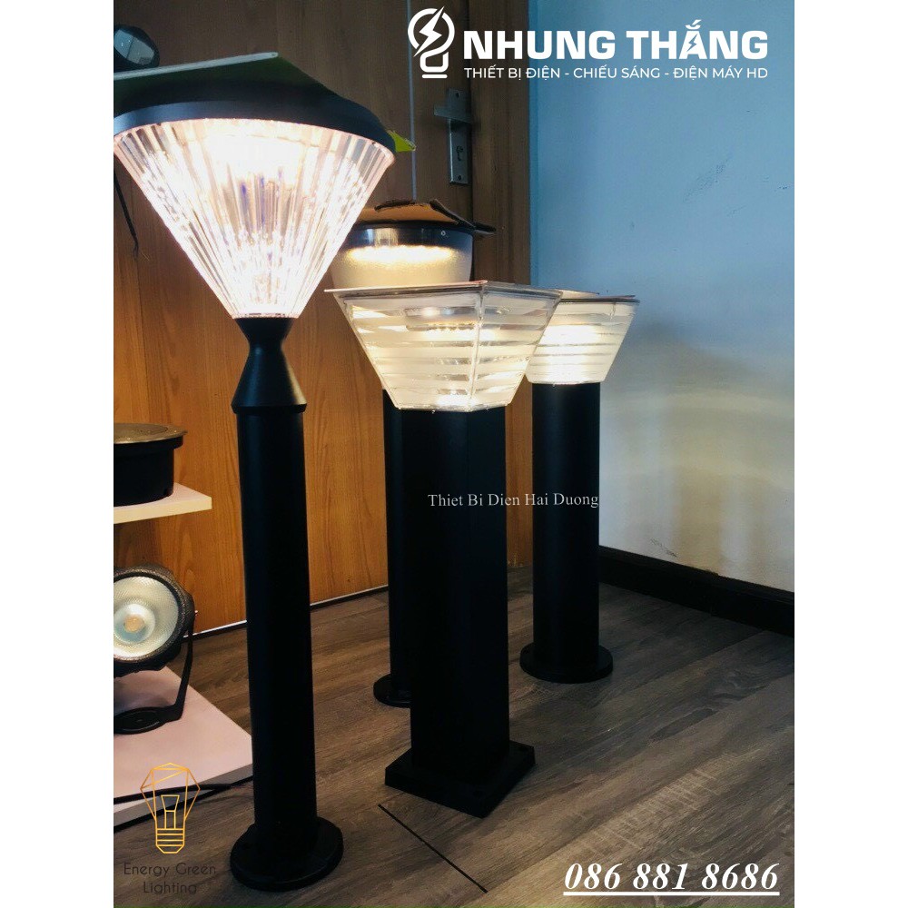 Đèn Cột Sân Vườn Hình Nón DSV-2160 - Chiều Cao 60cm - Sử Dụng Điện Và Dùng Năng Lượng Mặt Trời - Chống Nước IP65