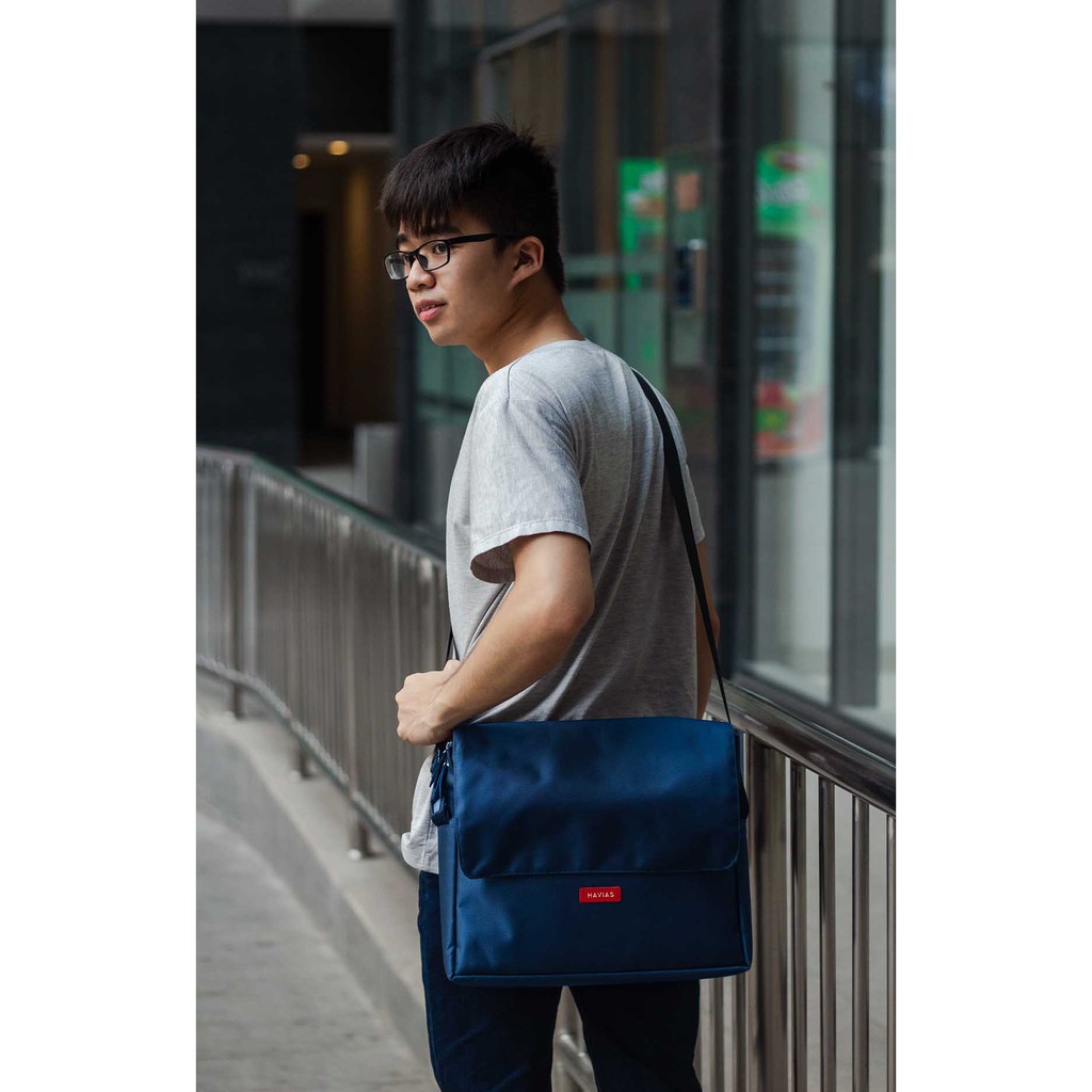 Túi Messenger2 Oxford HAVIAS xanh/xám