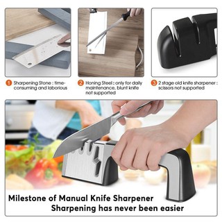 Knife sharpener 4-in-1 Manual System 3 Stage Knife Sharpening Tool