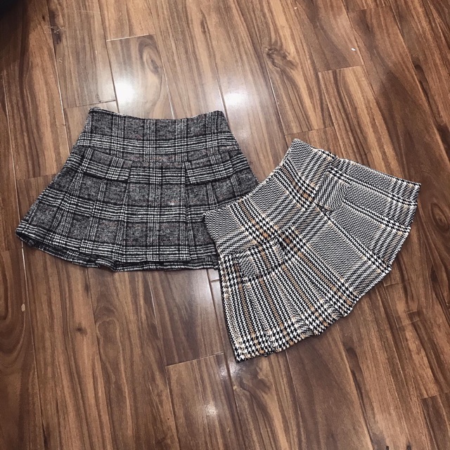 Chân váy dạ kẻ