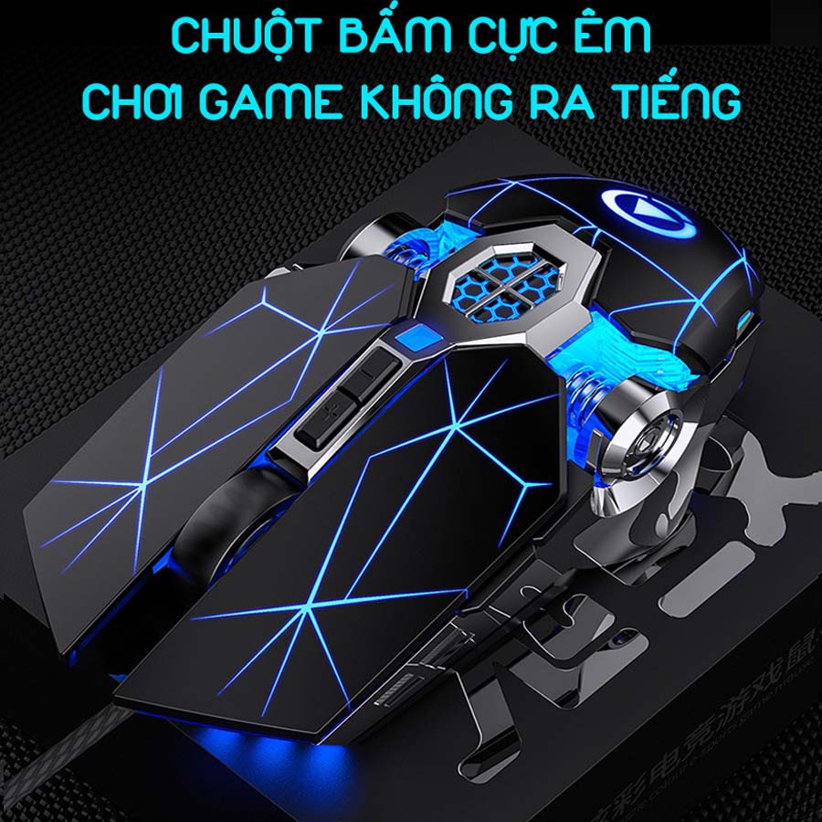 Chuột chơi game silent không tiếng ồn Yindiao G3OS có dây và gắn đèn led siêu nhạy