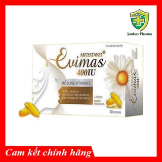Viên uống đẹp da Vitamin E, dầu hoa anh thảo, lô hội Medstand Evimas 400IU- Hộp 30 Viên