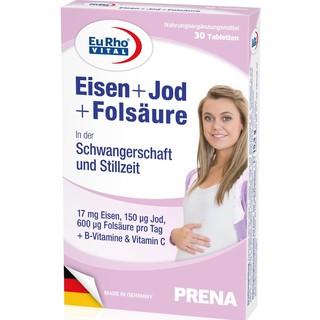 Thực phẩm bảo vệ sức khoẻ bổ sung sắt EuRho Vital Eisen + Jod + Folsaure