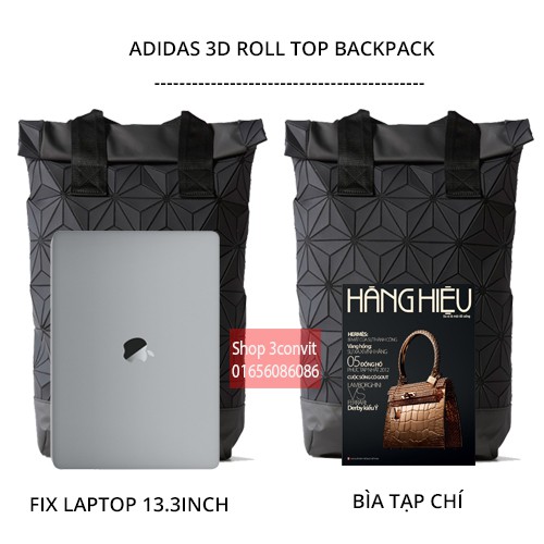 Balo thời trang 3D Roll Top Black