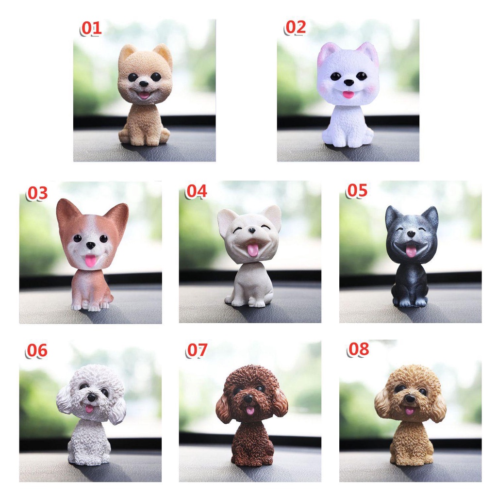 1 Chú Chó Lắc Đầu Bằng Nhựa Resin Trang Trí Xe Hơi