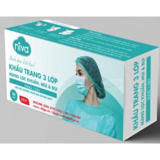 Hộp Khẩu Trang Y Tế 20 Chiếc Kháng Khuẩn 4 Lớp Niva