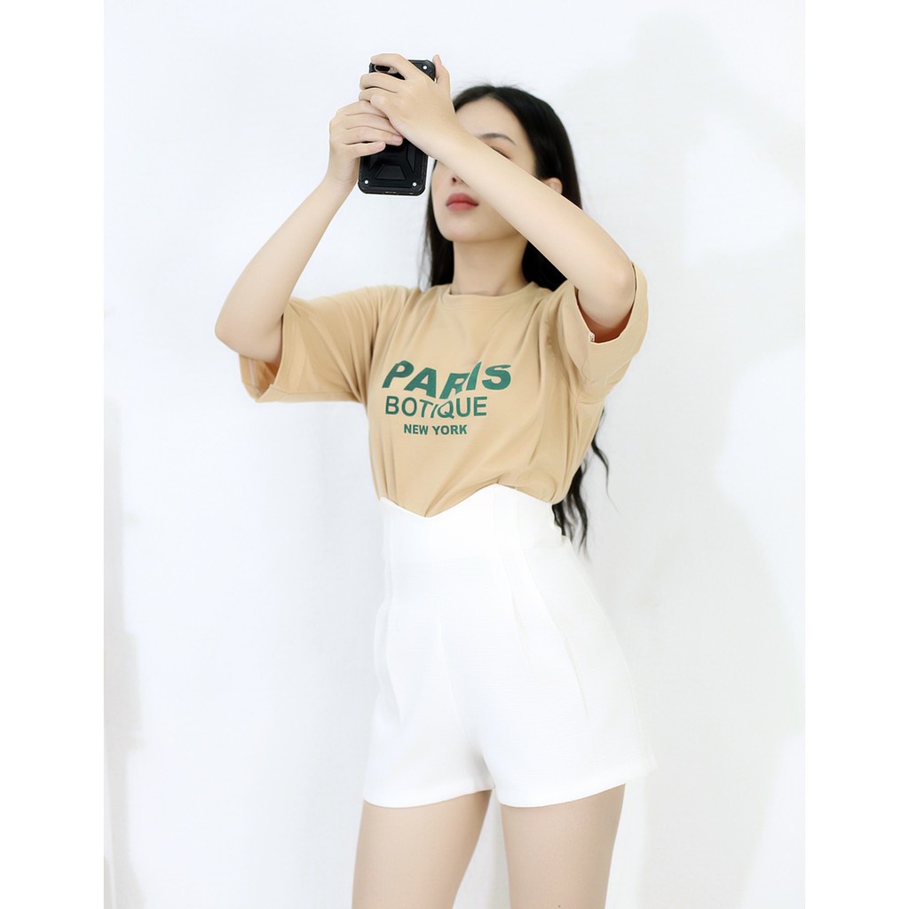 [HÌNH THẬT 100%] Quần short nữ TRẮNG XẾP 2 LI vải Linen cao cấp lưng cao co giãn - Cực Kì Sang Chảnh