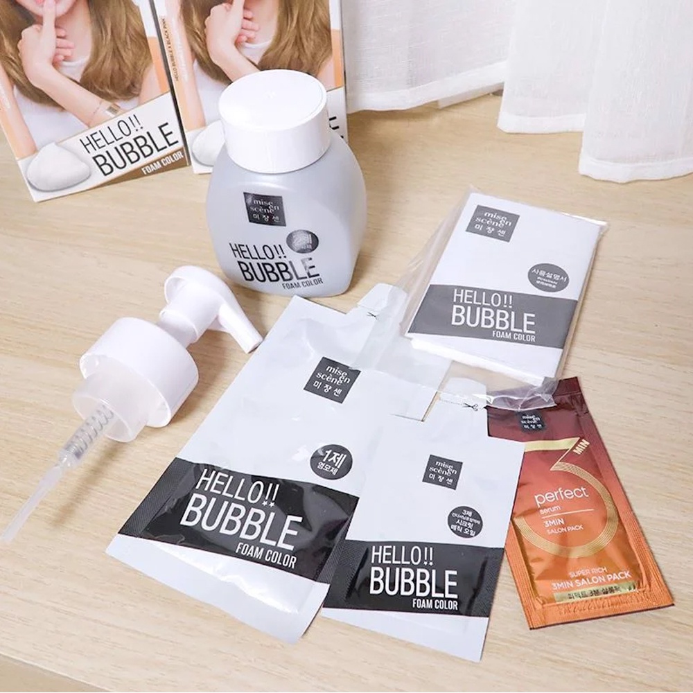 Thuốc nhuộm tóc Hello Bubble Foam Mise En Scene phiên bản Black Pink dạng bọt