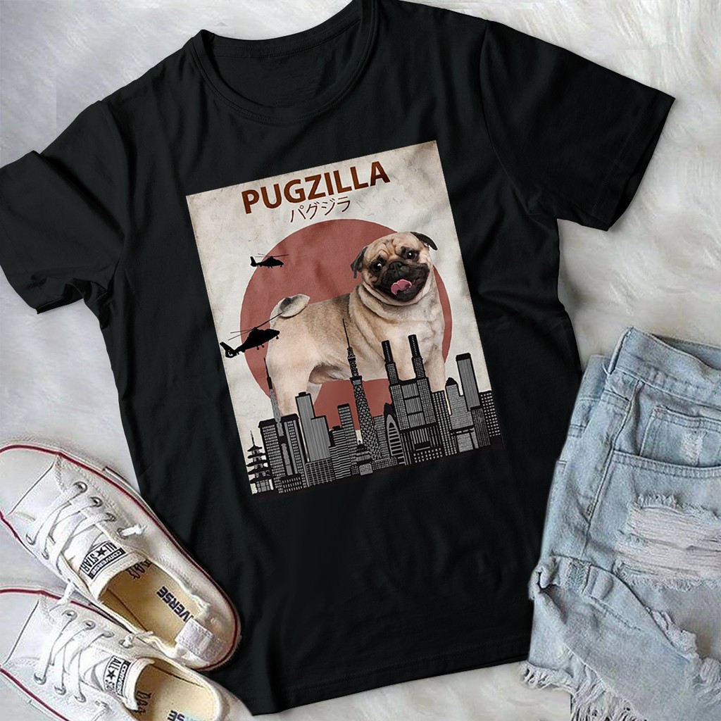 [ KM ] Áo phông unisex pug - Áo thun in hình chó pug pugzilla