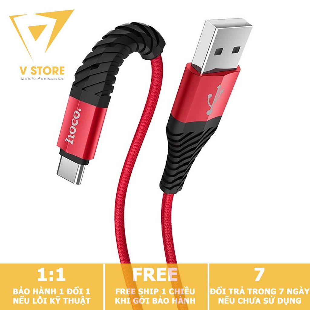CÁP SẠC NHANH DÂY DÙ TYPE-C 3.0A HOCO X38 - DÀI 1.0M