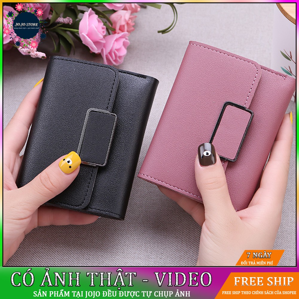 Bóp ví nữ đựng tiền mini gấp 3 bỏ túi giá siêu rẻ, da PU mềm mại, nhiều ngăn chứa thẻ ATM và tiền tiện dụng dùng cho nữ