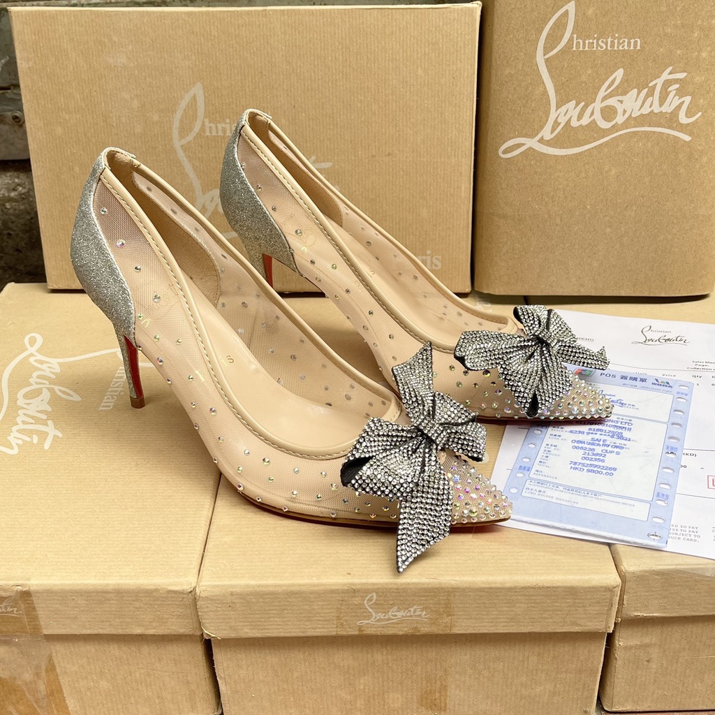 Giày Cao gót lưới đính đá kiểu mới from dáng đẹp!!
