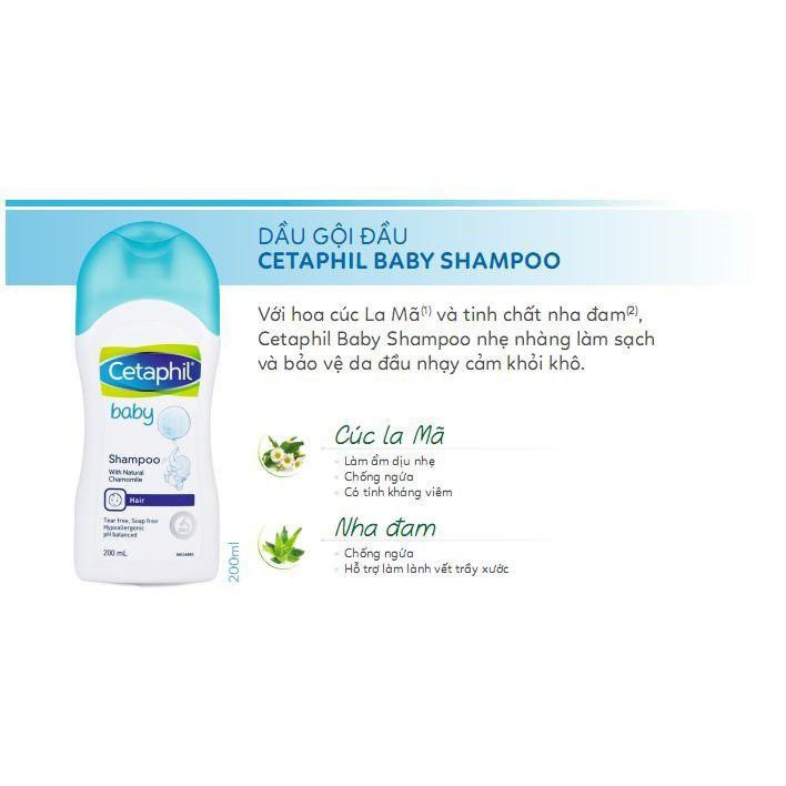 Dầu gội Cetaphil dịu nhẹ cho bé - Cetaphil Baby Shampoo 200mL