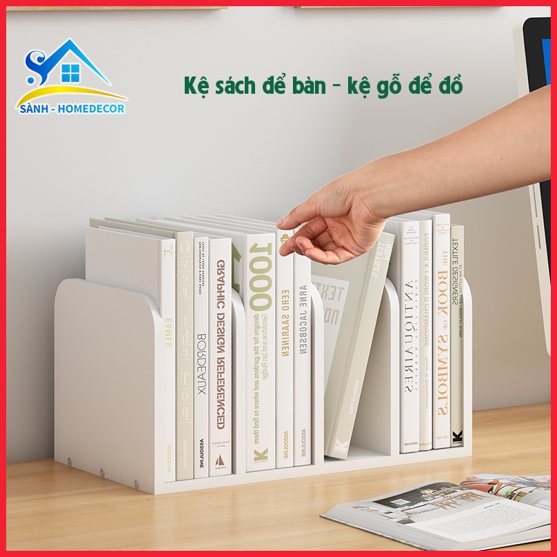 Kệ sách để bàn, kê gỗ để đồ KS.04 MFC An Cường phủ melamine chống thấm 35x20x18 cm - kệ sách gỗ mini nhỏ gọn tiện lợi