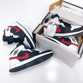 Giày sneaker 𝐉𝐨𝐫𝐝𝐚𝐧 𝟏 𝐌𝐢𝐝 𝐂𝐡𝐢𝐥𝐞 𝐑𝐞𝐝 𝐖𝐡𝐢𝐭𝐞 - tặng kèm dây