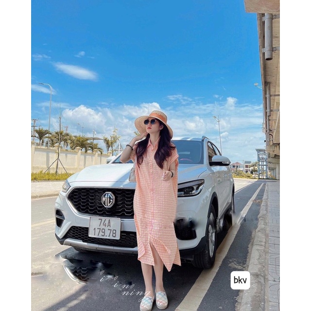 Váy kẻ dáng suông hot hit, Váy sơ mi dáng dài maxi siêu xinh nhiều màu