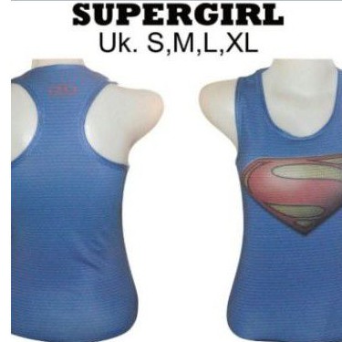 Áo Thun In Chữ Singlet GYM SUPERGIRL-Blue GRADE ORI MANSET